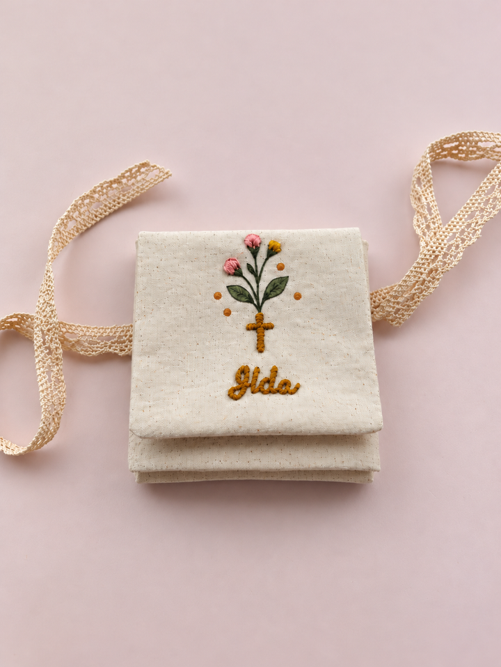 Maria Embroidered and Painted Devotional Shrine