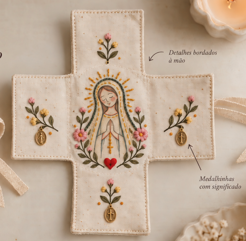 Maria Embroidered and Painted Devotional Shrine