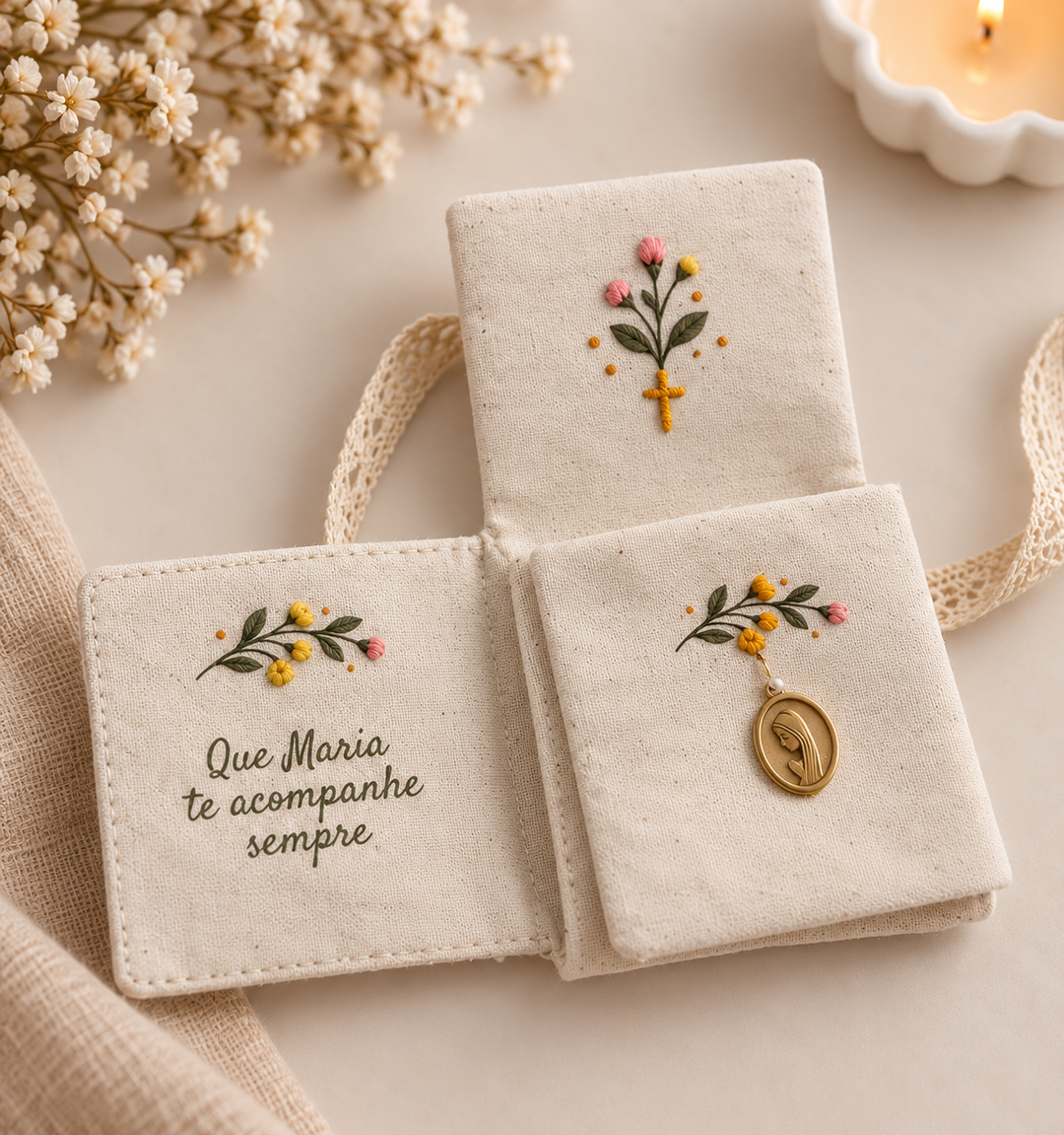 Maria Embroidered and Painted Devotional Shrine
