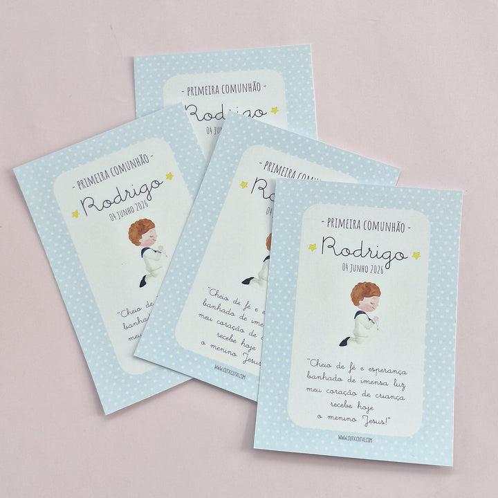 Pagelas Santinhos - Lembrança Primeira Comunhão - Cutxi Cutxi - Presentes Personalizados