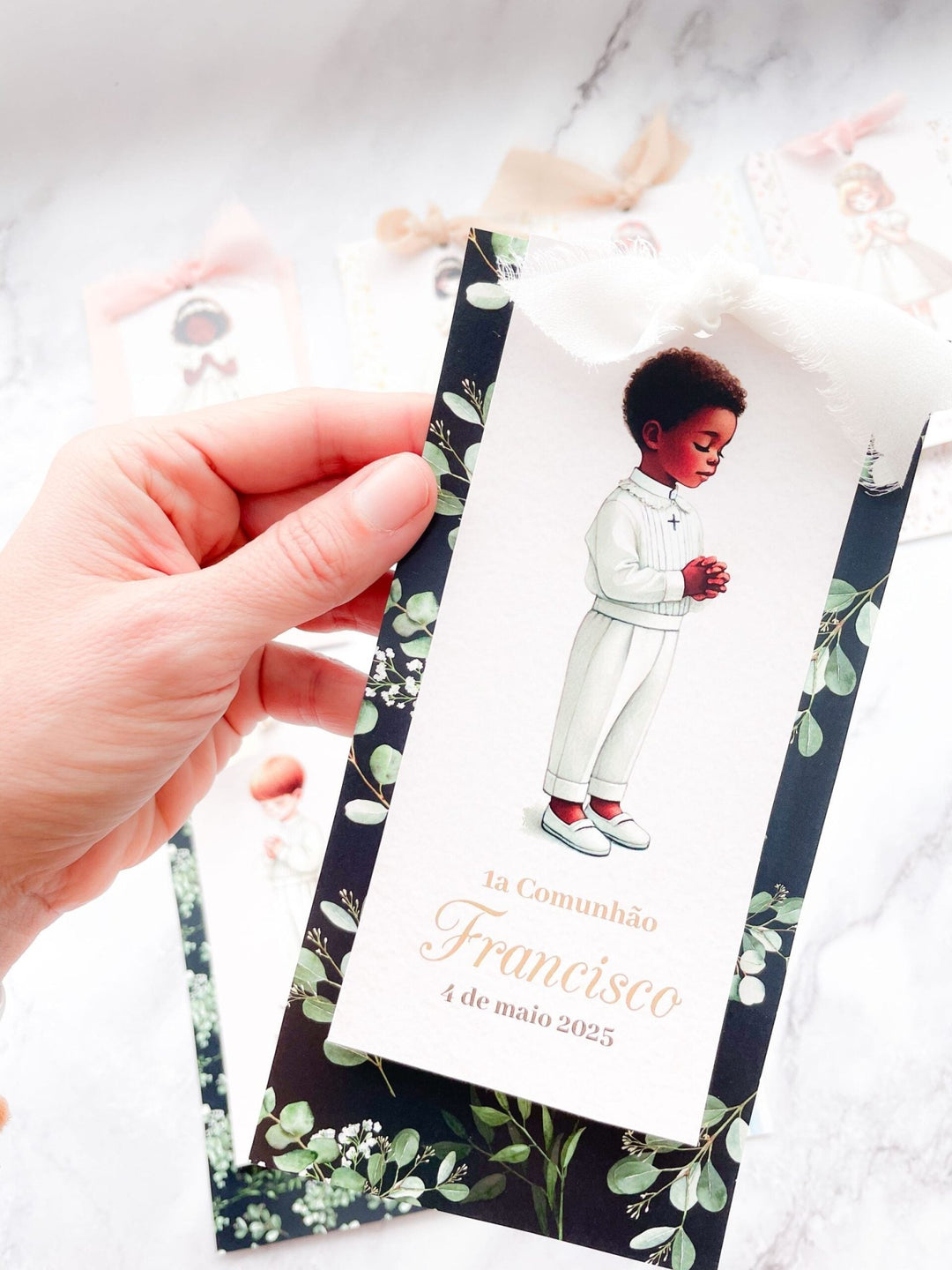 Pagelas Santinhos Premium – Lembranças Artesanais da Primeira Comunhão ✨ - Cutxi Cutxi - Presentes Personalizados