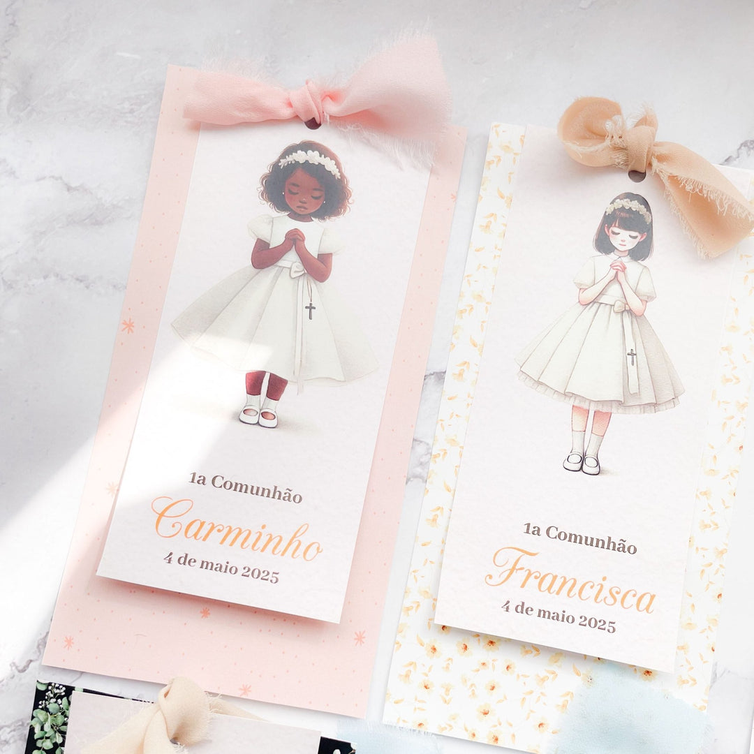 Pagelas Santinhos Premium – Lembranças Artesanais da Primeira Comunhão ✨ - Cutxi Cutxi - Presentes Personalizados