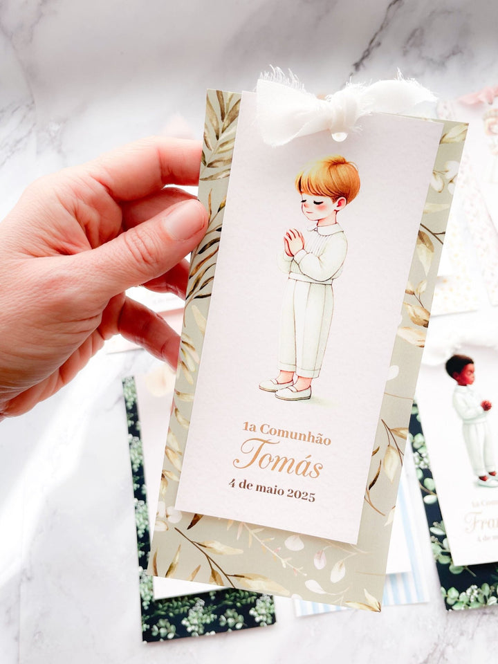 Pagelas Santinhos Premium – Lembranças Artesanais da Primeira Comunhão ✨ - Cutxi Cutxi - Presentes Personalizados
