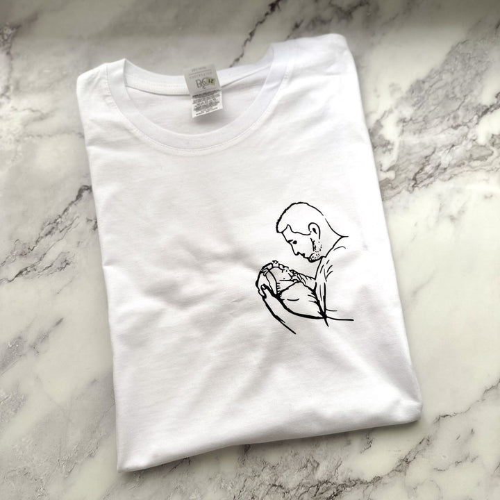 T-shirt com Ilustração personalizada EmLinhas de Amor Pai