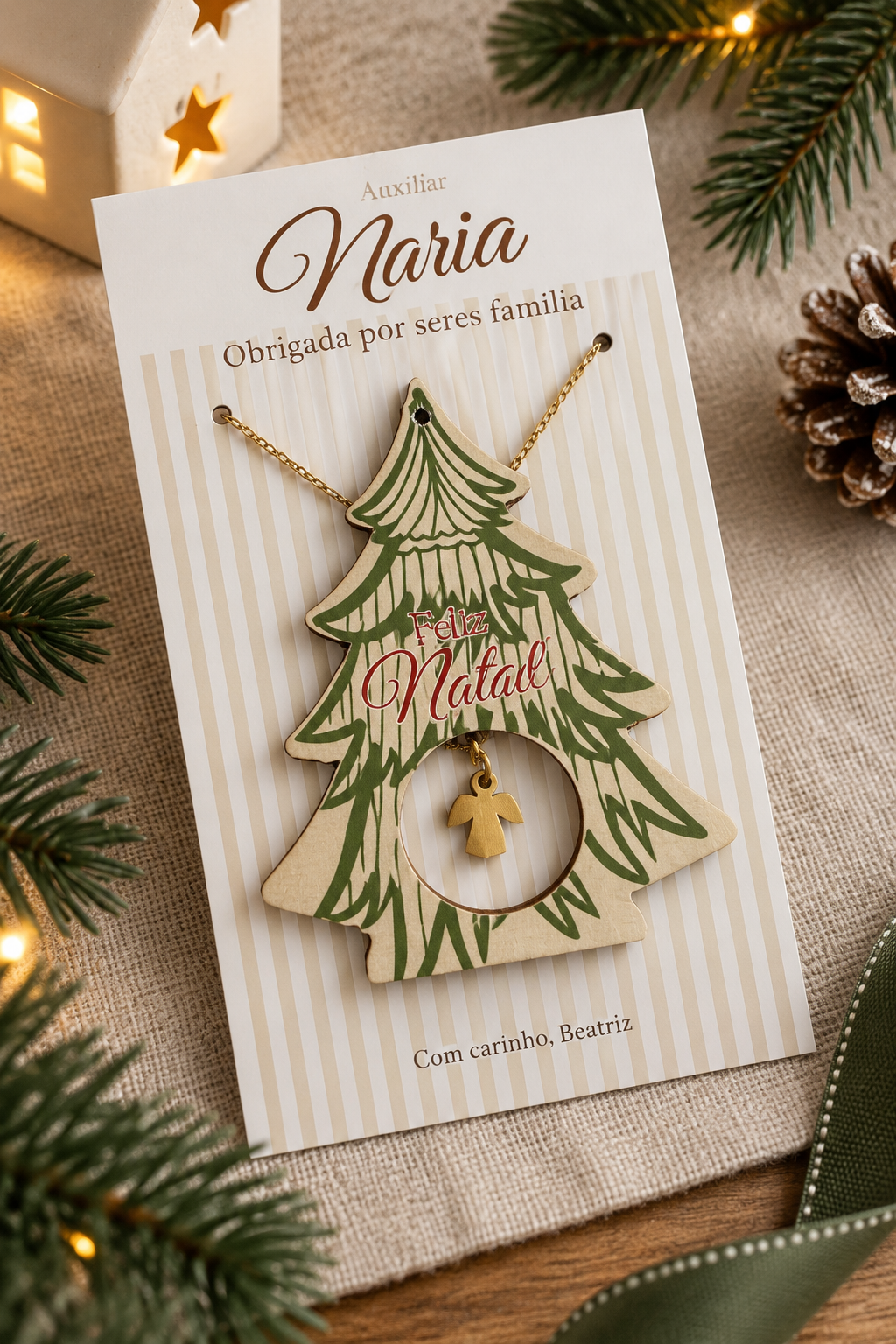 Presente de Natal Personalizado | Colar + Pinheirinho para a Árvore