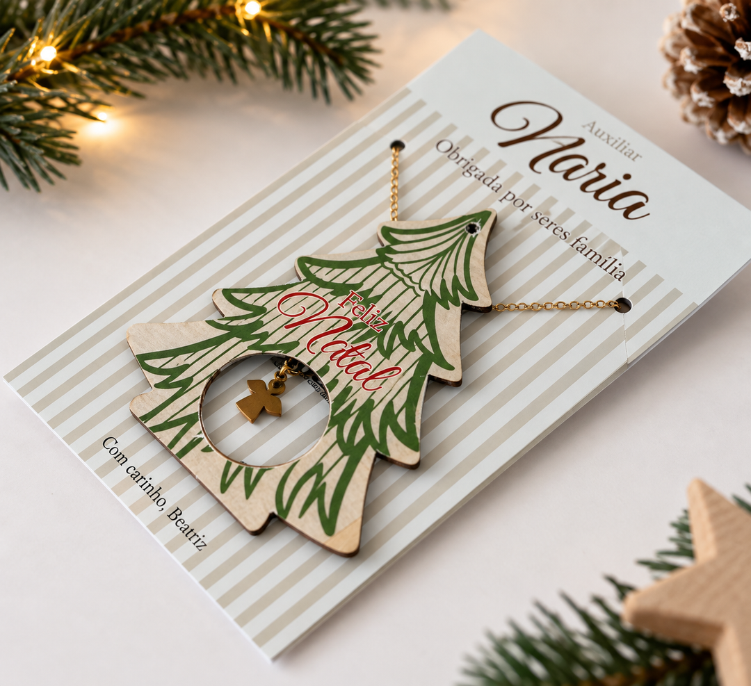 Presente de Natal Personalizado | Colar + Pinheirinho para a Árvore