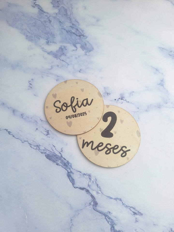 Placas em Madeira Milestones para Bebé Personalizadas 🌿✨ - Cutxi Cutxi - Presentes Personalizados