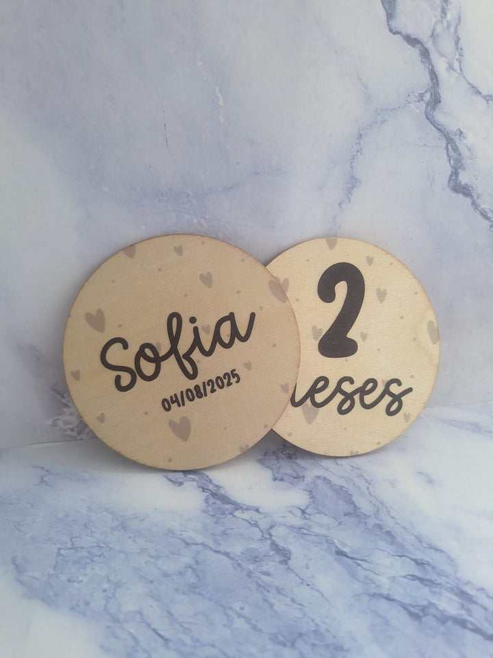Placas em Madeira Milestones para Bebé Personalizadas 🌿✨