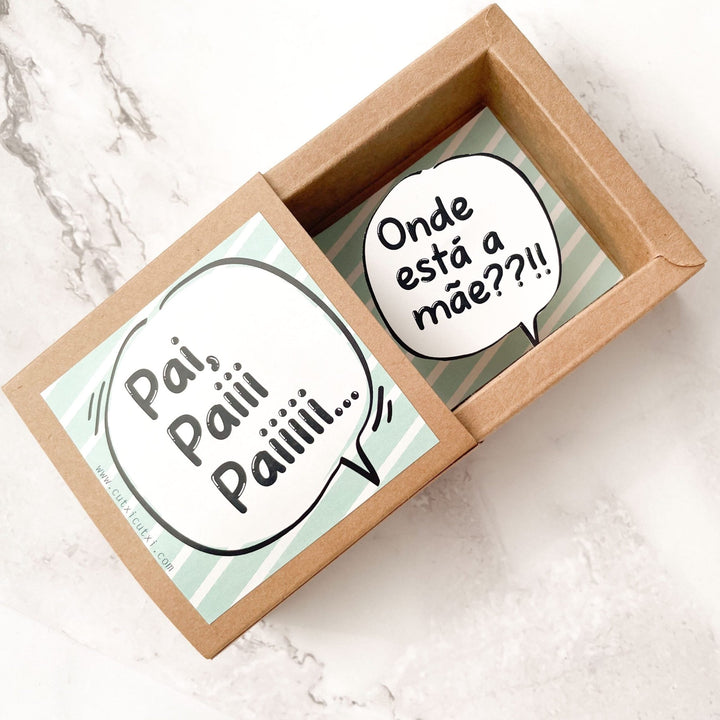 Postal emCaixa Pai, Paiii, Paiiiii - Presente para o Pai - Cutxi Cutxi - Presentes Personalizados