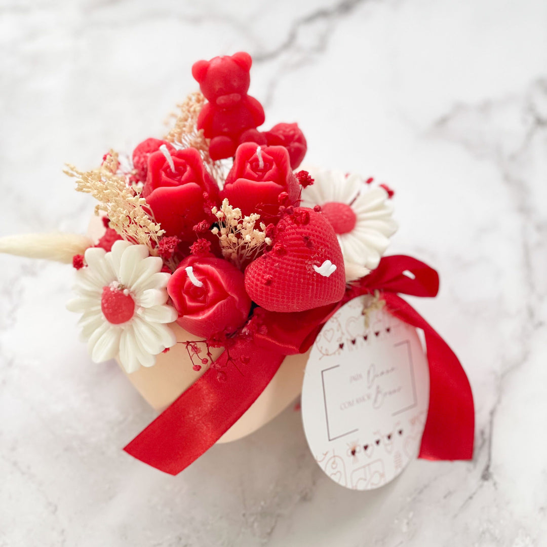Arranjo Floral com Flores de Vela - Coração Florido de Amor 🌹❤️ Edição especial Dia dos Namorados