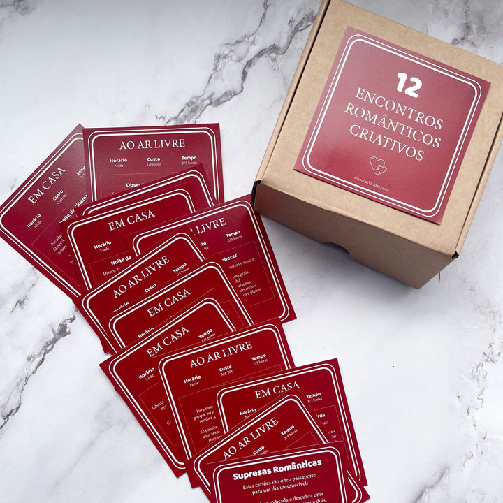 12 Encontros Românticos Criativos - Pack de Raspadinhas do Amor ❤️