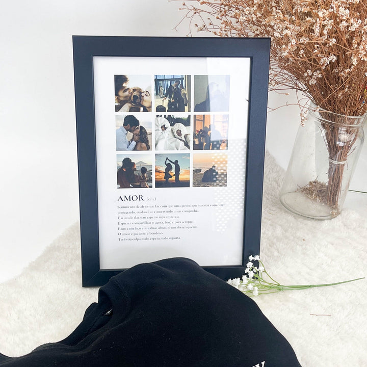 Quadro Moldura Definição de AMOR - Presente Dia dos Namorados