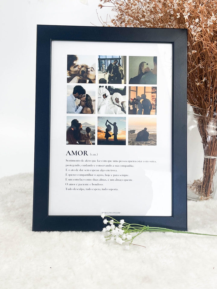 Quadro Moldura Definição de AMOR - Presente Dia dos Namorados