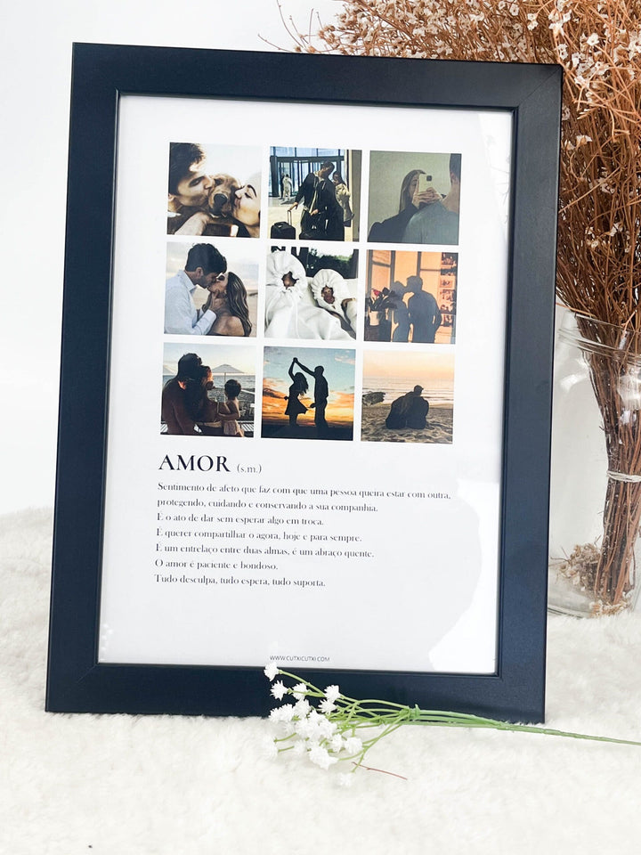 Quadro Moldura Definição de AMOR - Presente Dia dos Namorados