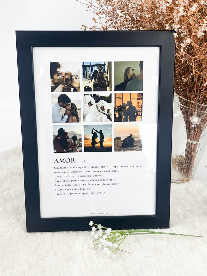 Quadro Moldura Definição de AMOR - Presente Dia dos Namorados