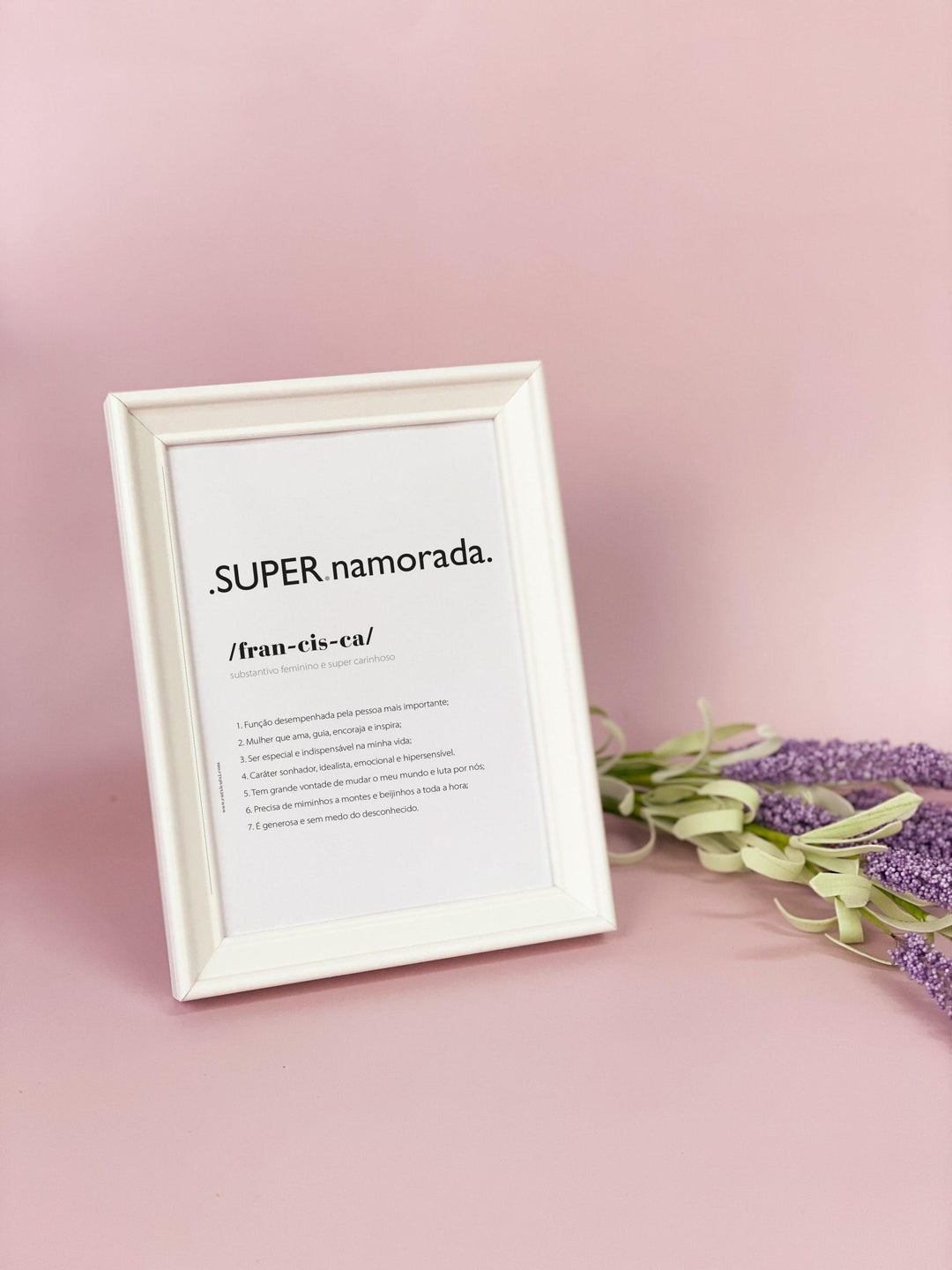 quadro super namorado com siginicado do nome
