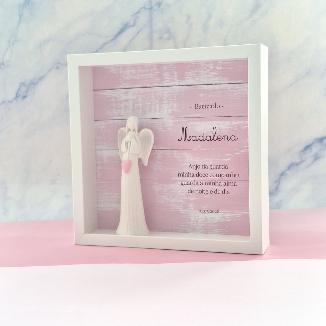 Quadro Anjo Elegance Personalizado | Presente Batizado, Crisma e Comunhão - Cutxi Cutxi - Presentes Personalizados