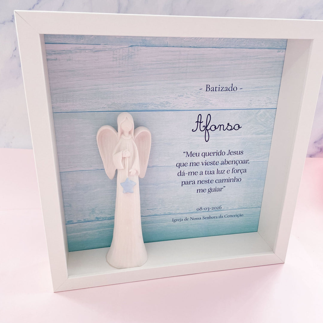 Quadro Anjo Elegance Personalizado | Presente Batizado, Crisma e Comunhão - Cutxi Cutxi - Presentes Personalizados
