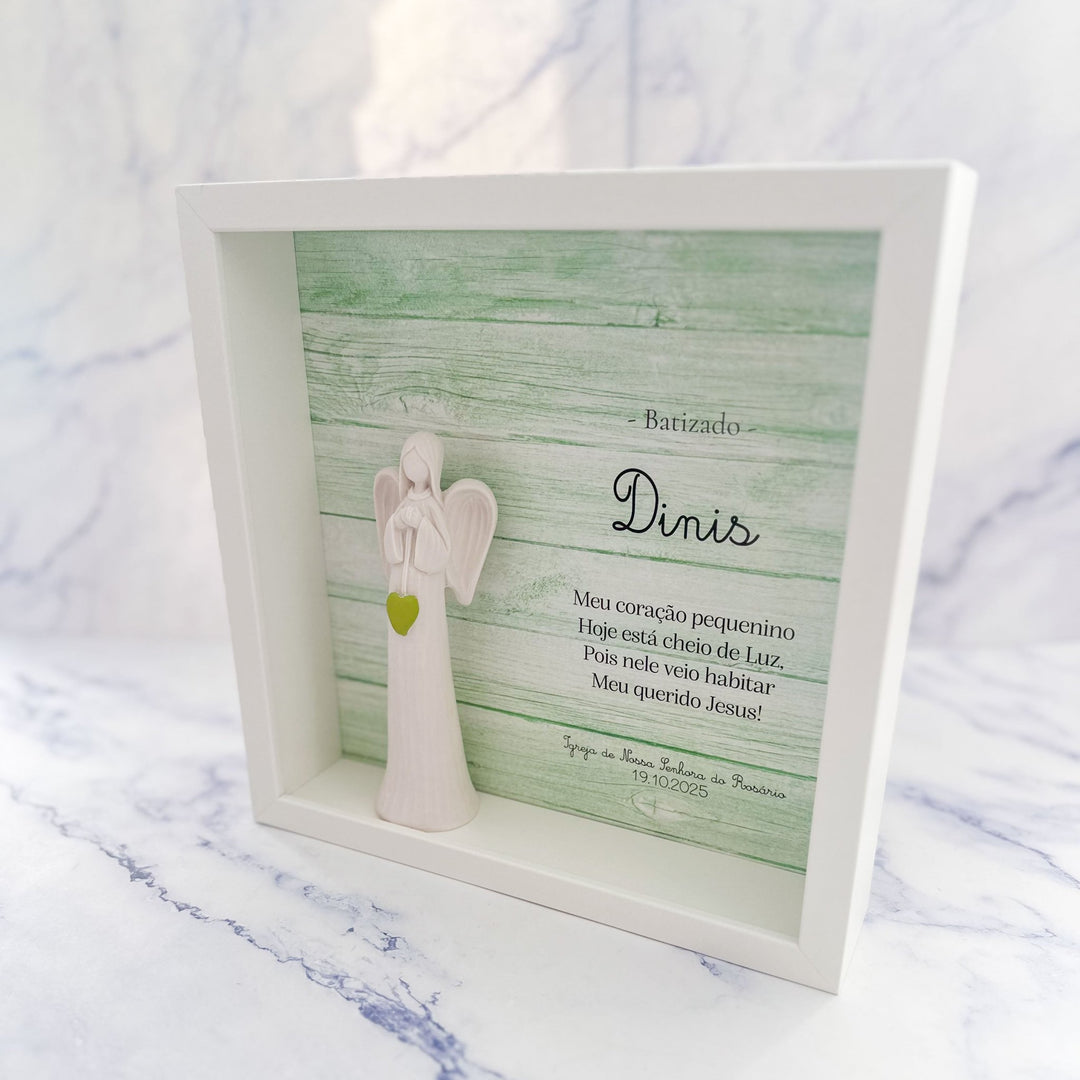 Quadro Anjo Elegance Personalizado | Presente Batizado, Crisma e Comunhão - Cutxi Cutxi - Presentes Personalizados