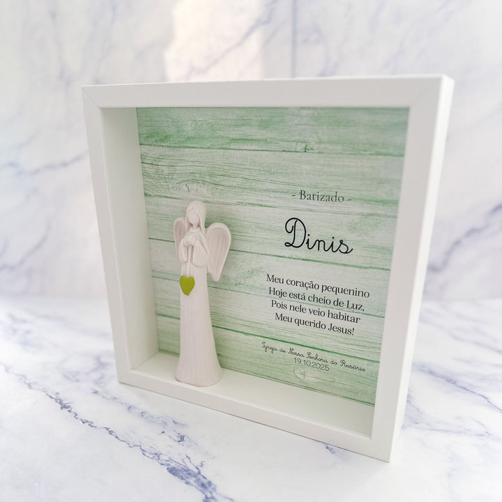 Quadro Anjo Elegance Personalizado | Presente Batizado, Crisma e Comunhão - Cutxi Cutxi - Presentes Personalizados