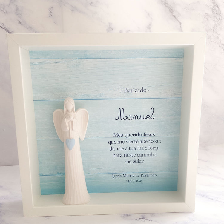 Quadro Anjo Elegance Personalizado | Presente Batizado, Crisma e Comunhão - Cutxi Cutxi - Presentes Personalizados