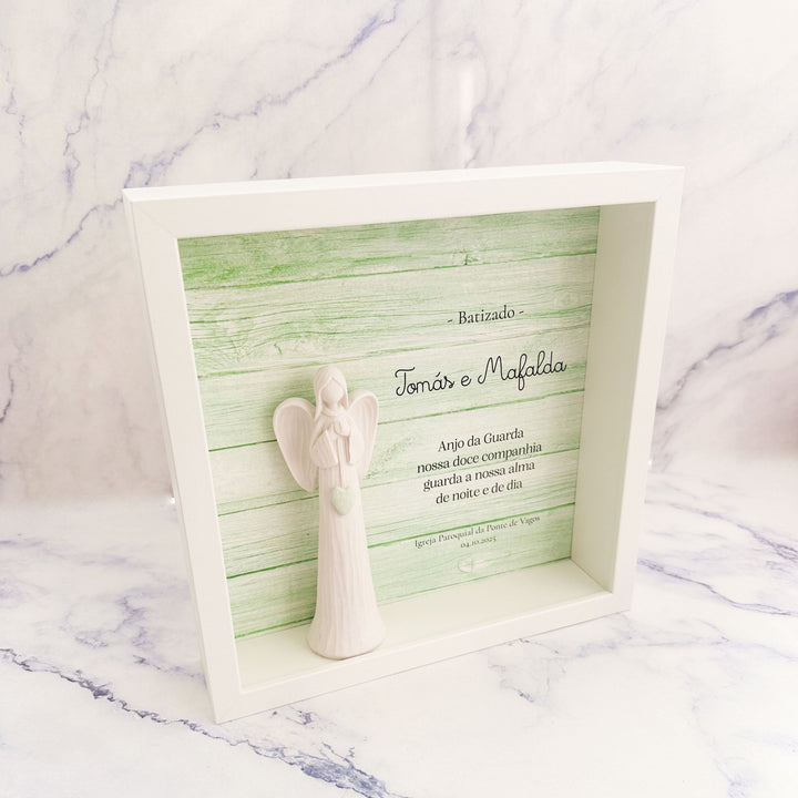 Quadro Anjo Elegance Personalizado | Presente Batizado, Crisma e Comunhão - Cutxi Cutxi - Presentes Personalizados