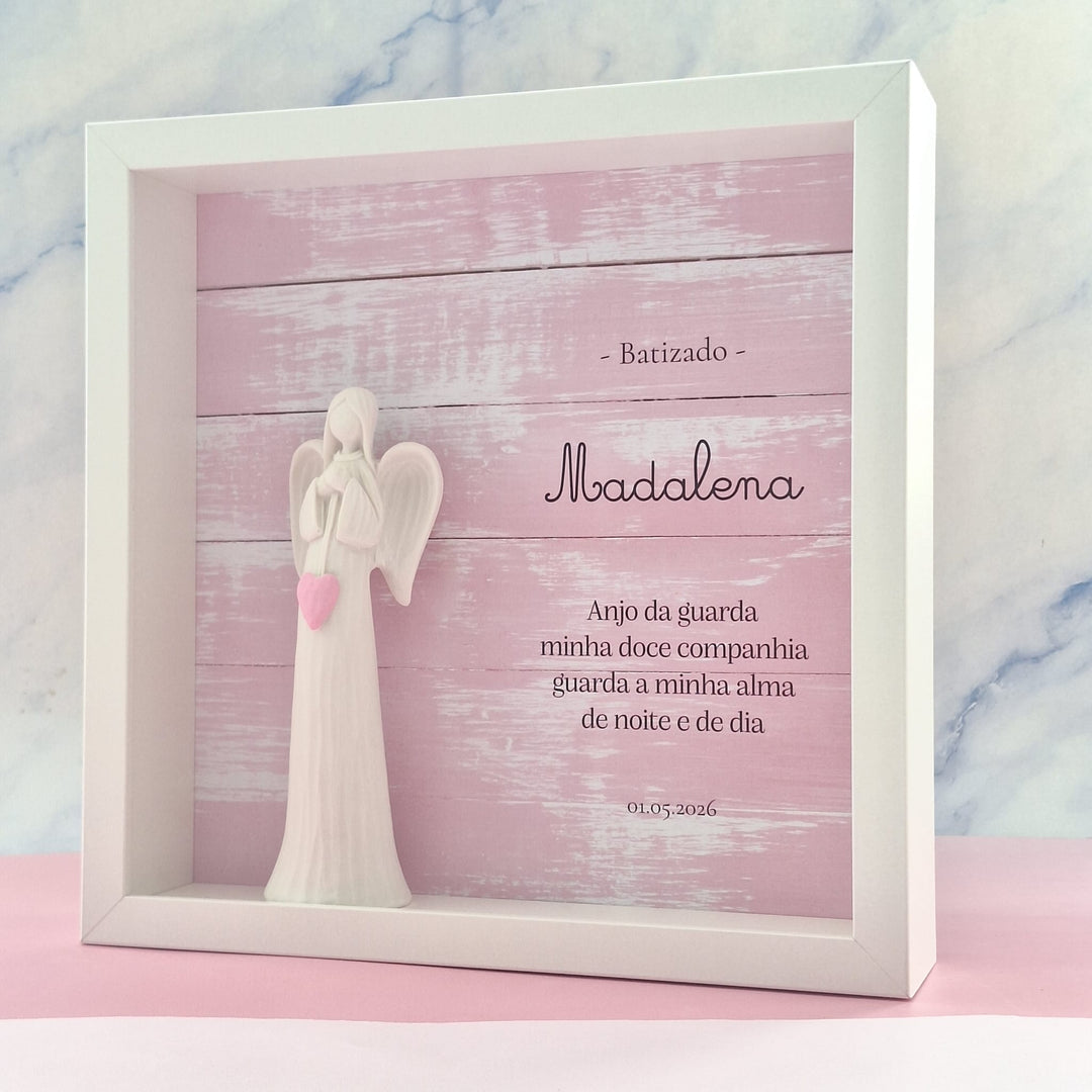 Quadro Anjo Elegance Personalizado | Presente Batizado, Crisma e Comunhão - Cutxi Cutxi - Presentes Personalizados