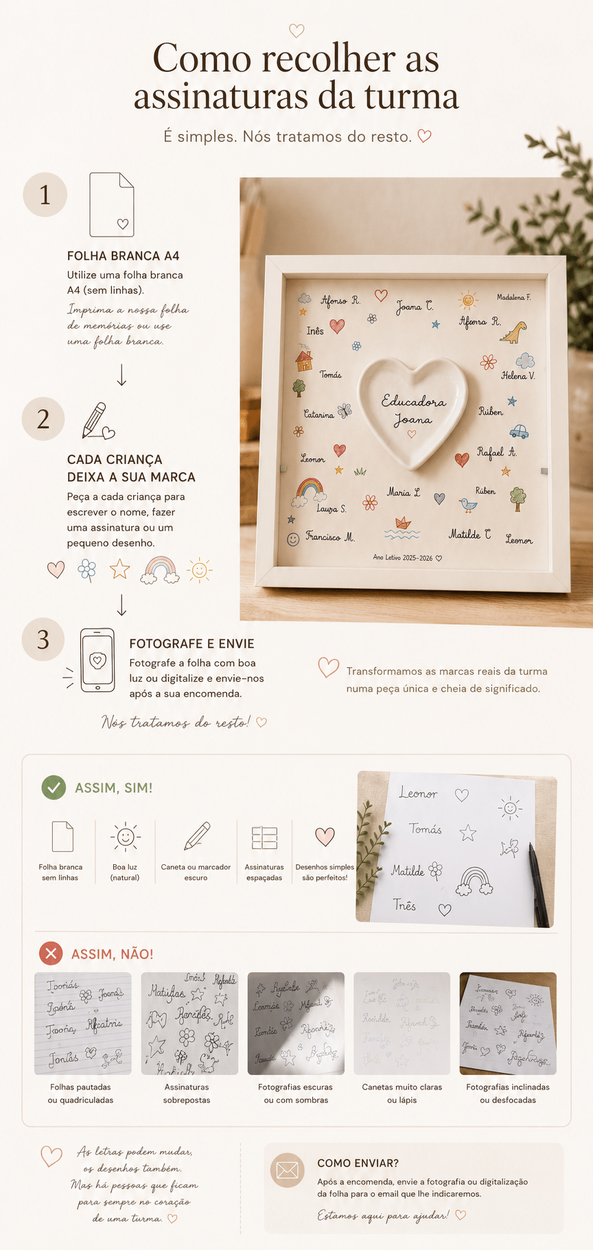 Quadro com Alma — Coração de Turma Assinaturas Reais - Cutxi Cutxi - Presentes Personalizados