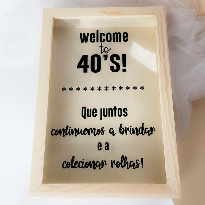 Quadro Guarda Rolhas ou Caricas Memórias - Cutxi Cutxi - Presentes Personalizados