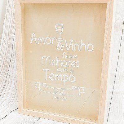 Quadro Guarda Rolhas ou Caricas Memórias com fotografia - Cutxi Cutxi - Presentes Personalizados