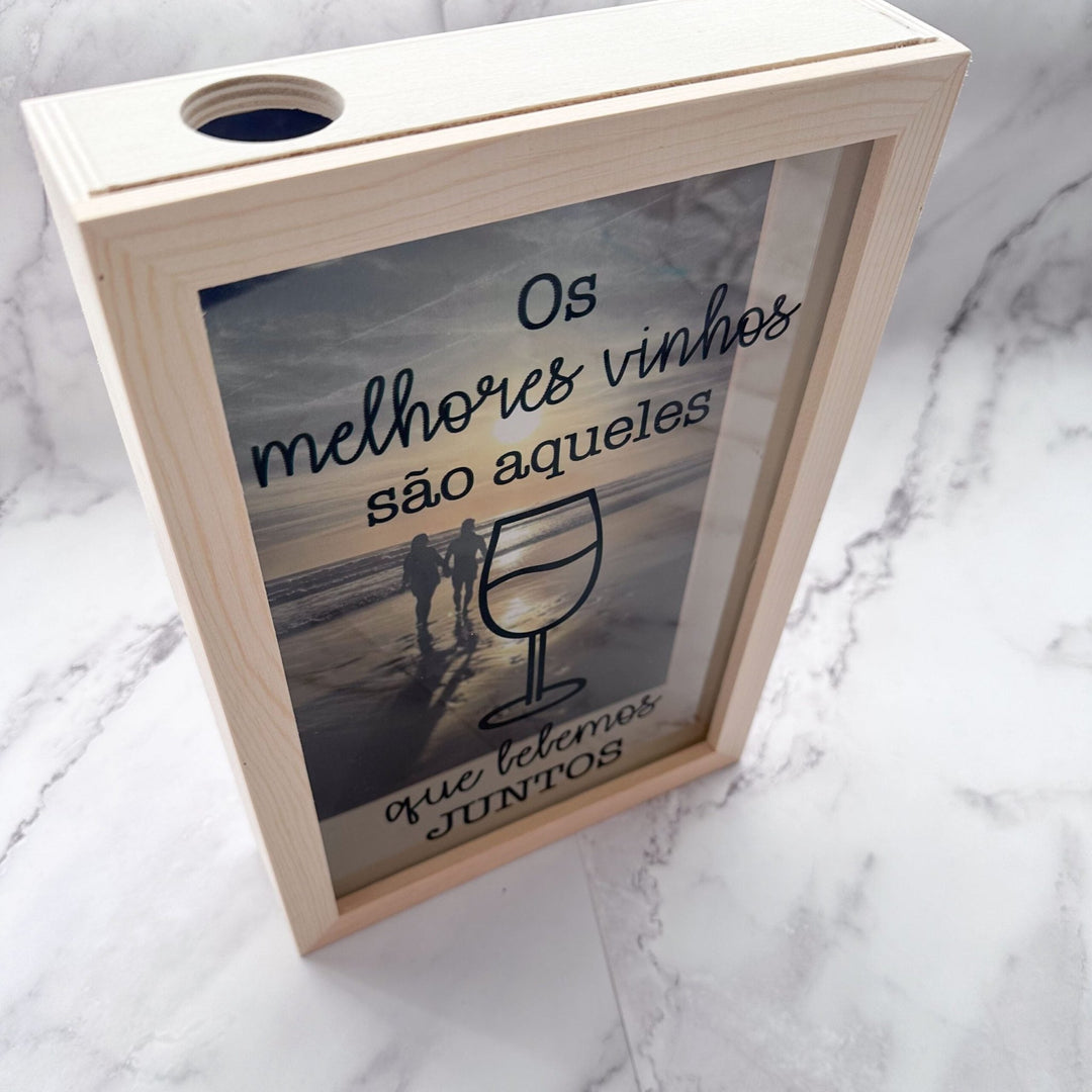 Quadro Guarda Rolhas ou Caricas Memórias com fotografia - Cutxi Cutxi - Presentes Personalizados
