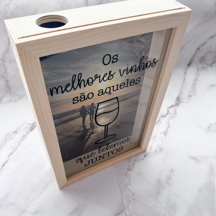 Quadro Guarda Rolhas ou Caricas Memórias com fotografia - Cutxi Cutxi - Presentes Personalizados