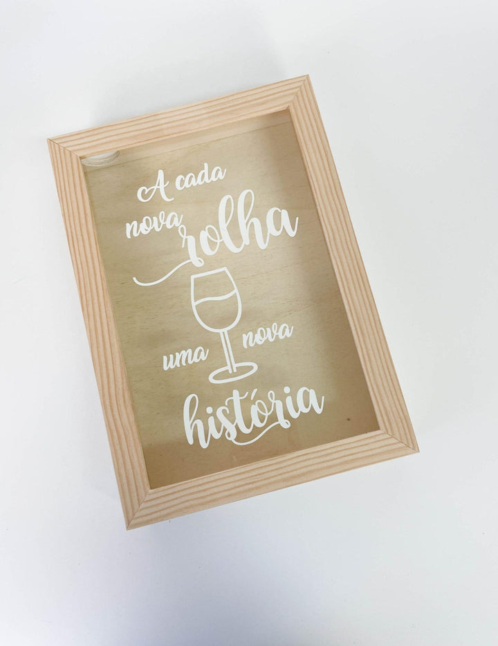 Quadro Guarda Rolhas ou Caricas Memórias com fotografia - Cutxi Cutxi - Presentes Personalizados