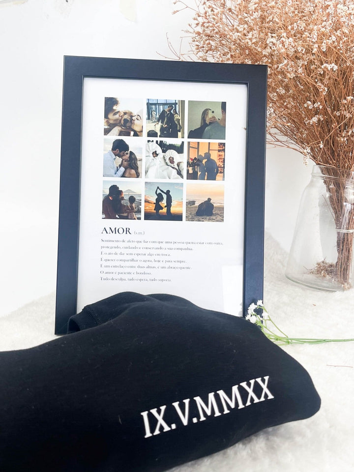 Quadro Moldura Definição de AMOR - Presente Dia dos Namorados - Cutxi Cutxi - Presentes Personalizados
