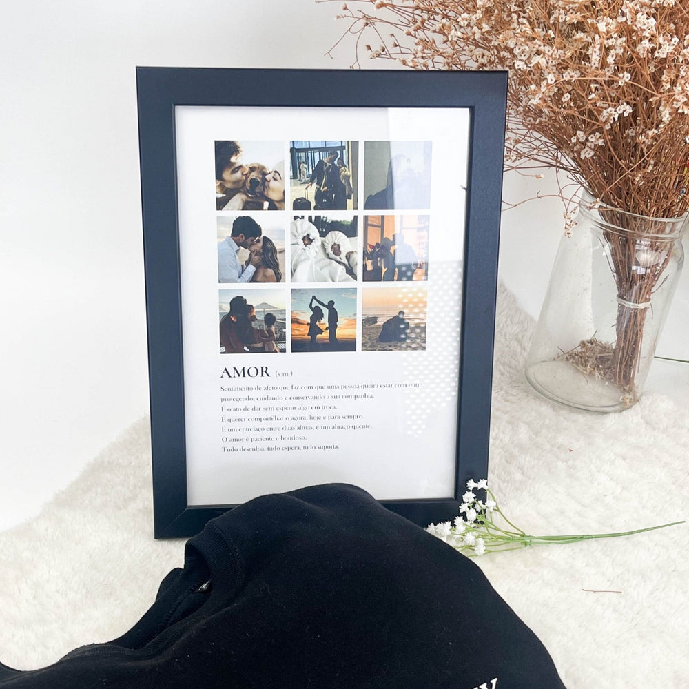 Quadro Moldura Definição de AMOR - Presente Dia dos Namorados - Cutxi Cutxi - Presentes Personalizados