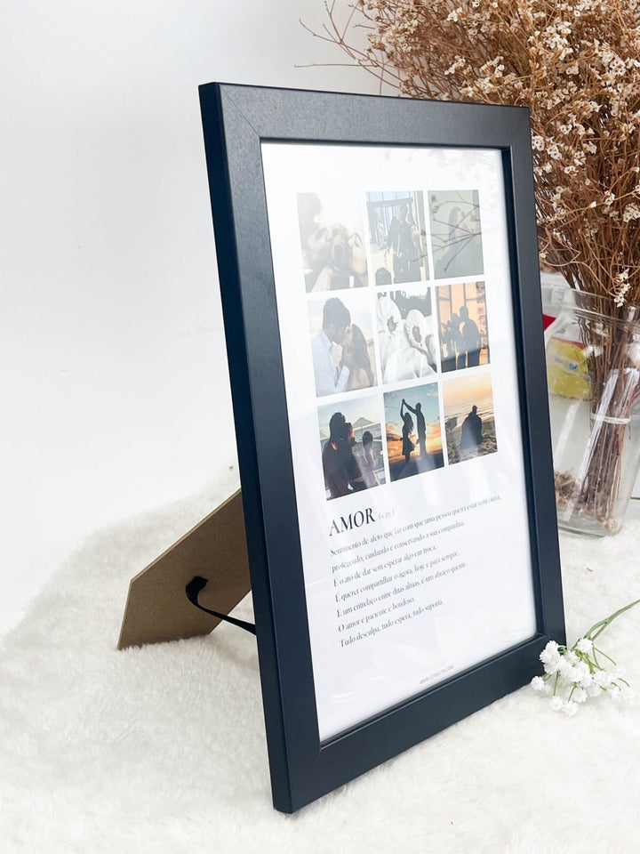 Quadro Moldura Definição de AMOR - Presente Dia dos Namorados - Cutxi Cutxi - Presentes Personalizados