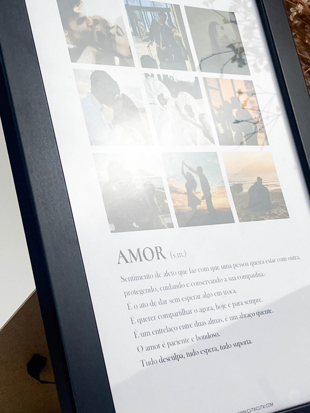 Quadro Moldura Definição de AMOR - Presente Dia dos Namorados - Cutxi Cutxi - Presentes Personalizados