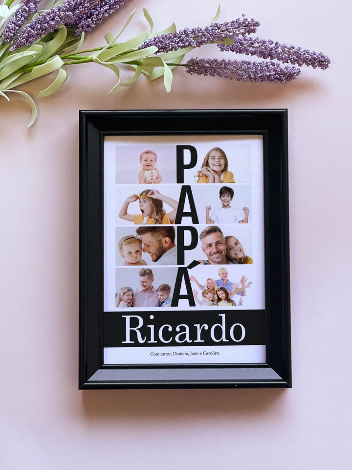 Quadro Moldura PAPÁ... Presente Dia do Pai - Cutxi Cutxi - Presentes Personalizados
