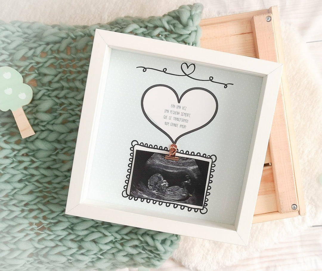 Quadro Moldura Semente de Amor | Um Presente Que Cresce Com o Bebé - Cutxi Cutxi - Presentes Personalizados