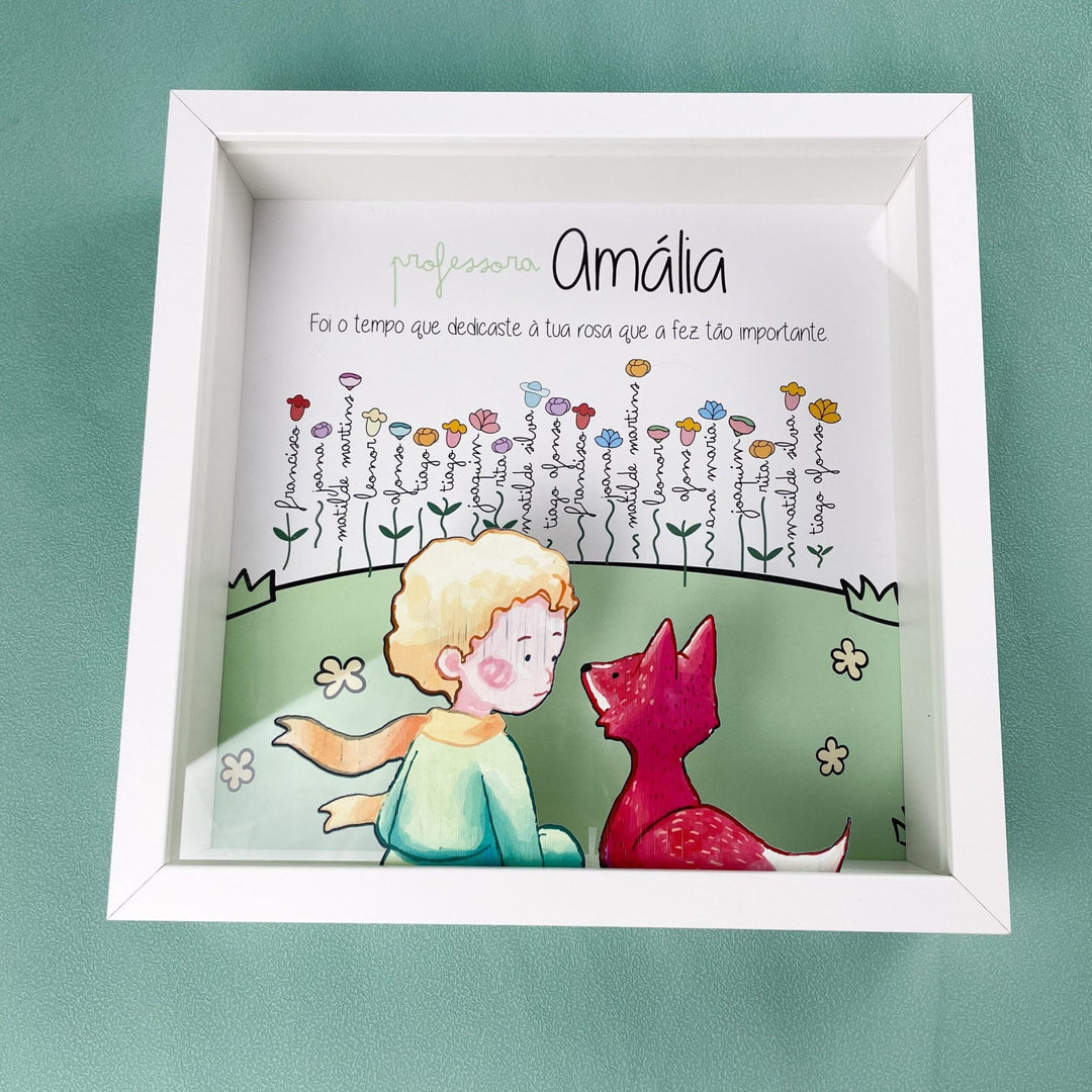 Quadro O Principezinho e a suas Rosas   - Um Presente Único da Turma - Cutxi Cutxi - Presentes Personalizados
