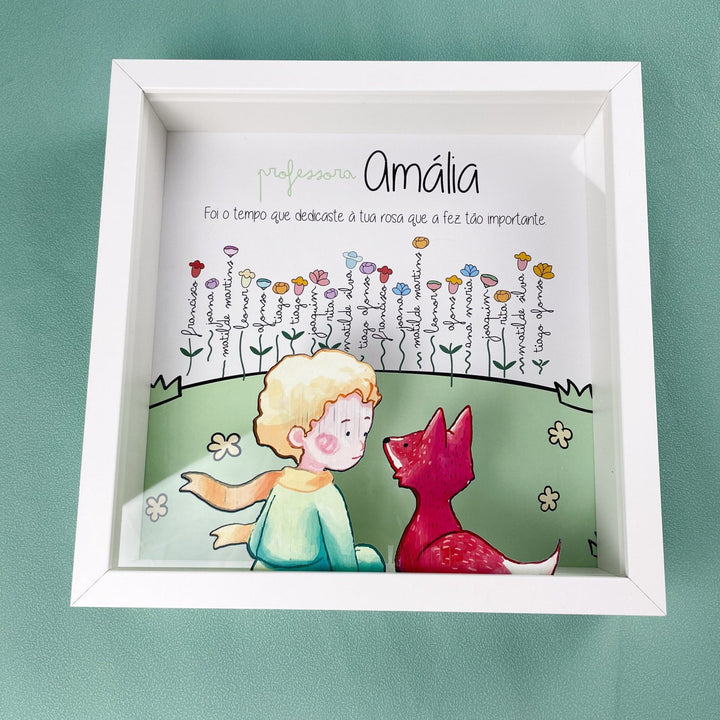 Quadro O Principezinho e a suas Rosas   - Um Presente Único da Turma - Cutxi Cutxi - Presentes Personalizados