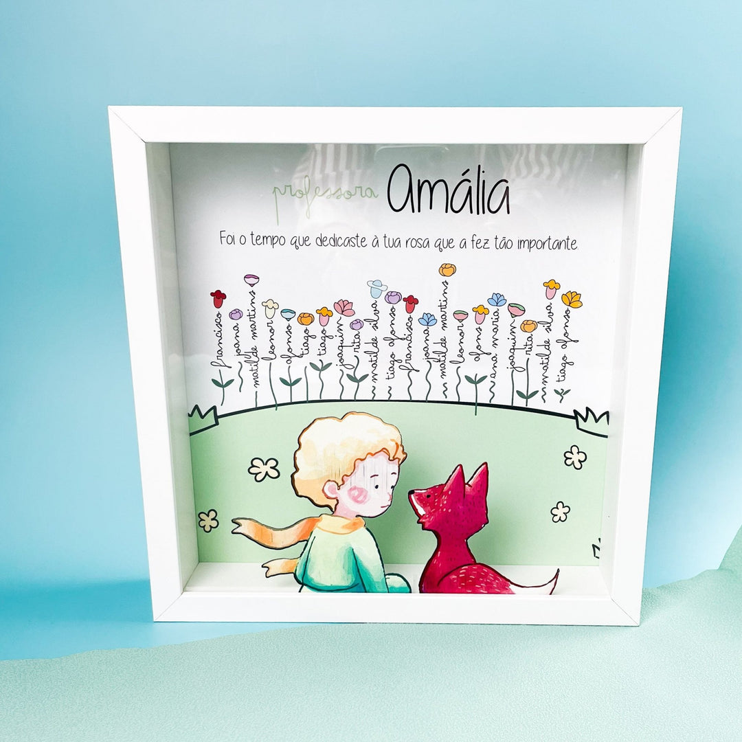 Quadro O Principezinho e a suas Rosas   - Um Presente Único da Turma - Cutxi Cutxi - Presentes Personalizados