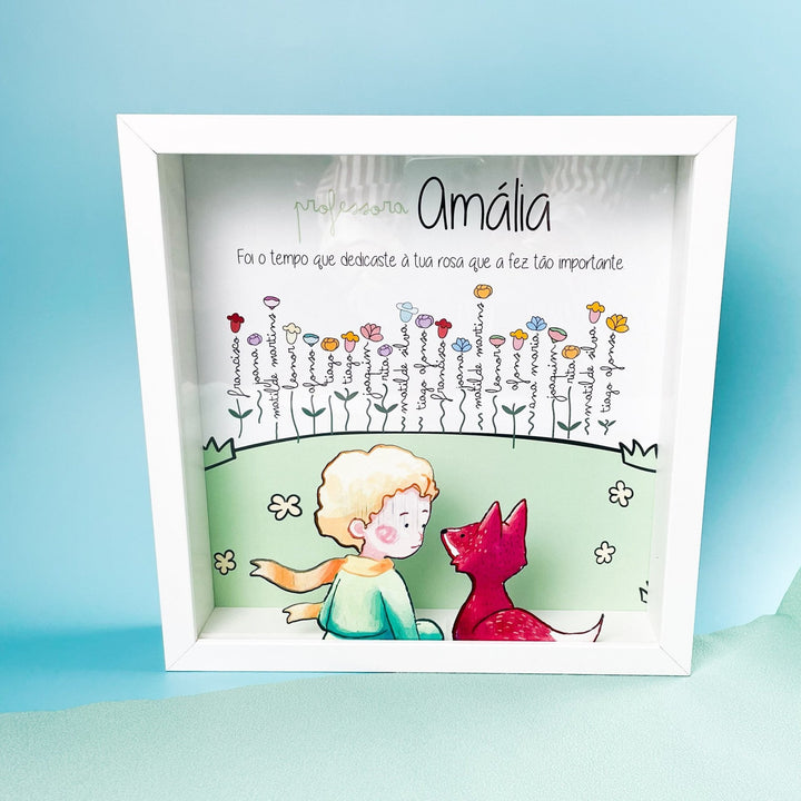 Quadro O Principezinho e a suas Rosas   - Um Presente Único da Turma - Cutxi Cutxi - Presentes Personalizados