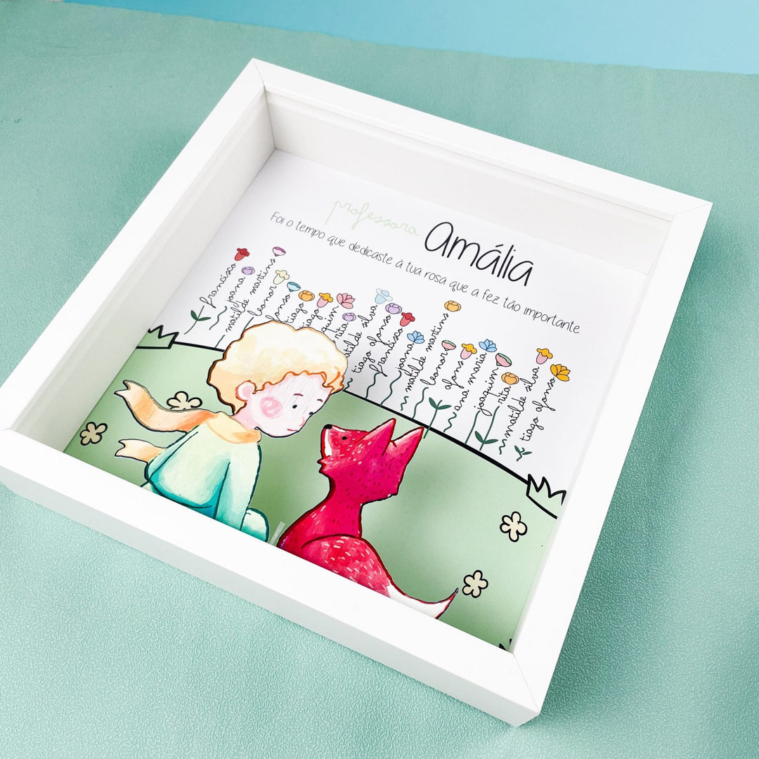 Quadro O Principezinho e a suas Rosas   - Um Presente Único da Turma - Cutxi Cutxi - Presentes Personalizados