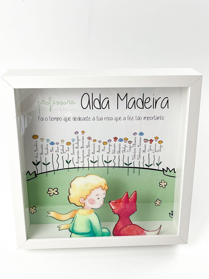 Quadro O Principezinho e a suas Rosas   - Um Presente Único da Turma - Cutxi Cutxi - Presentes Personalizados