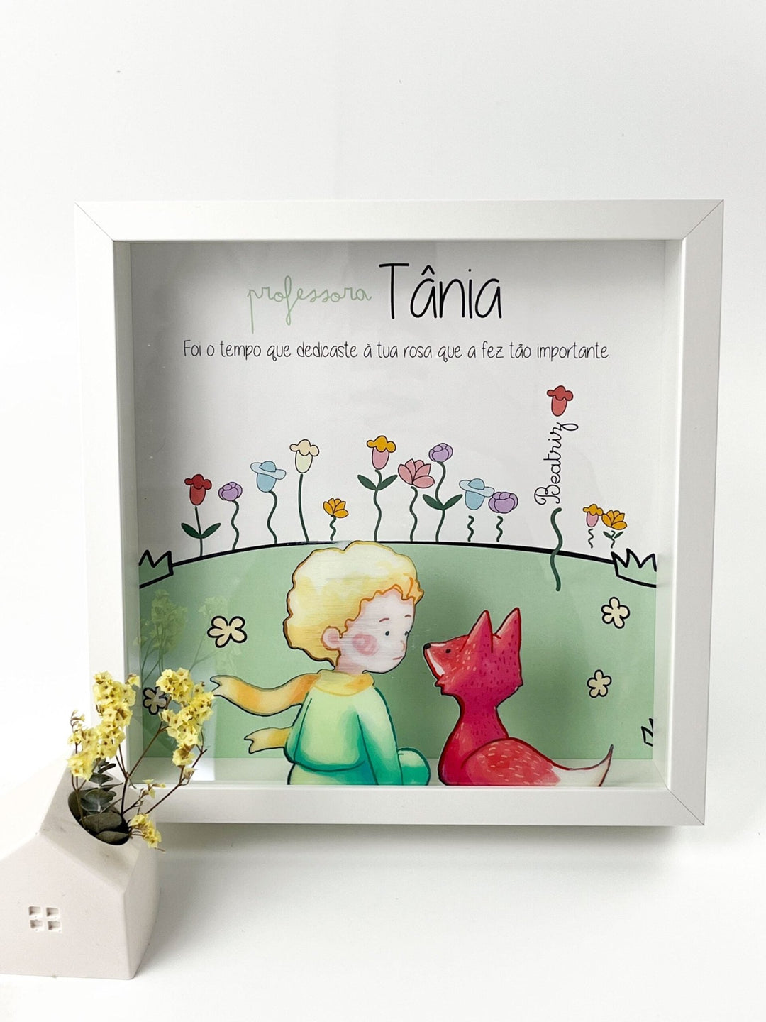 Quadro O Principezinho e a suas Rosas   - Um Presente Único da Turma - Cutxi Cutxi - Presentes Personalizados