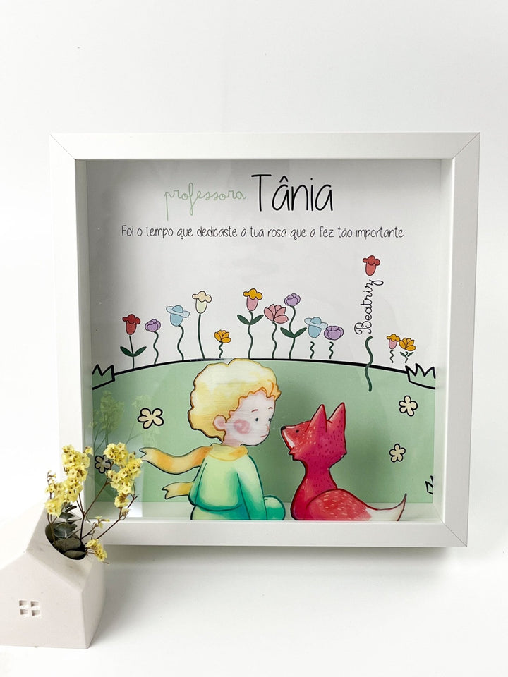 Quadro O Principezinho e a suas Rosas   - Um Presente Único da Turma - Cutxi Cutxi - Presentes Personalizados