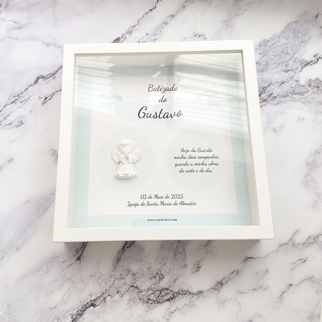 Quadro Sacramento personalizado com Nome e Anjinho - Cutxi Cutxi - Presentes Personalizados