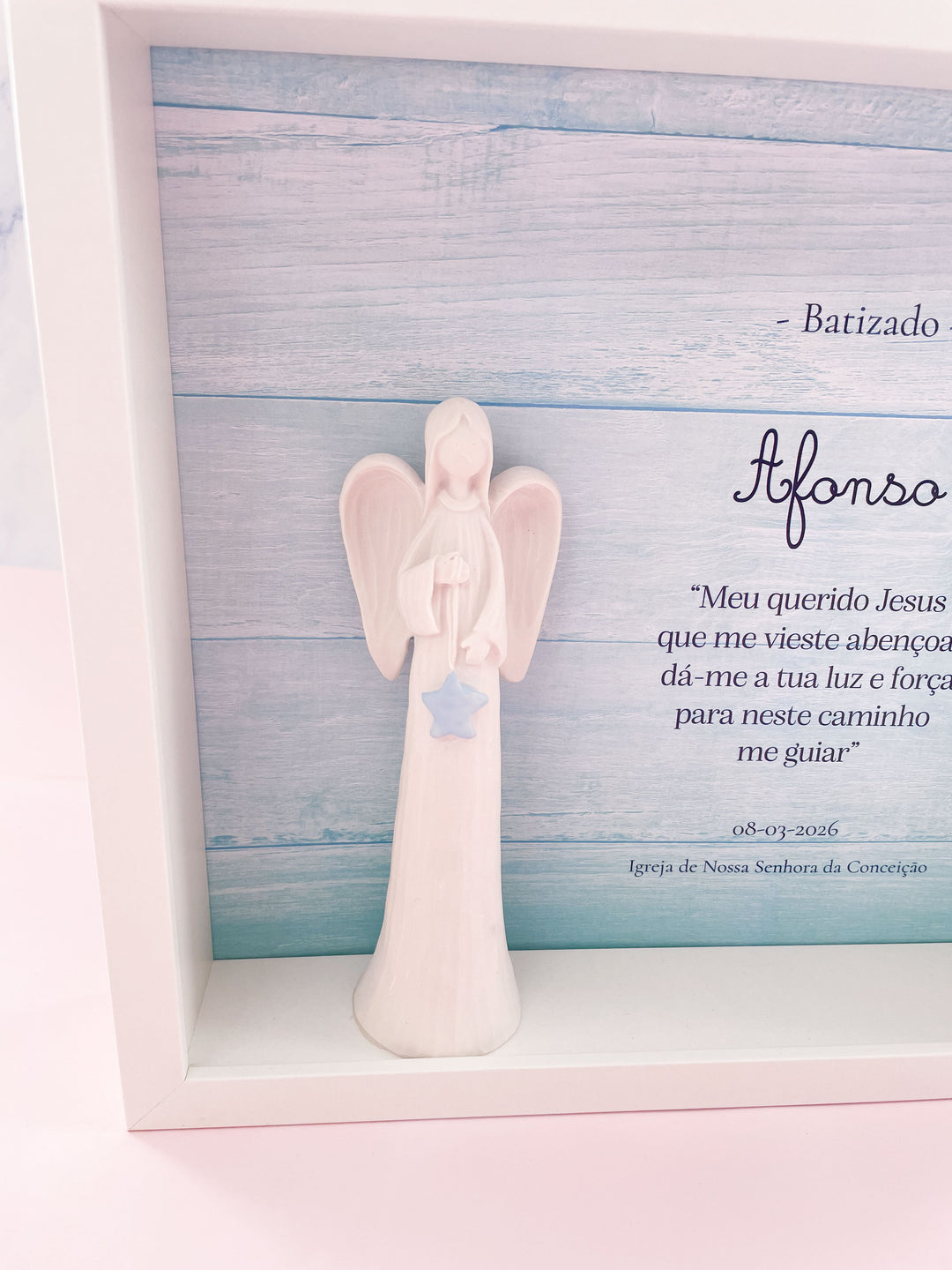 Quadro Anjo Elegance Personalizado | Presente Batizado, Crisma e Comunhão