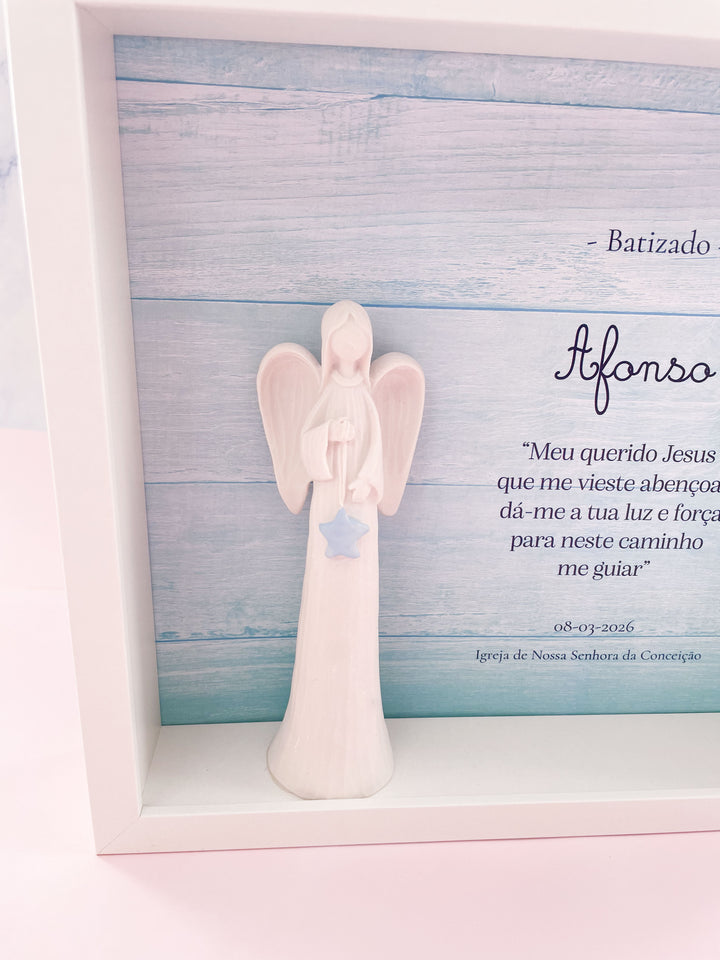 Quadro Anjo Elegance Personalizado | Presente Batizado, Crisma e Comunhão